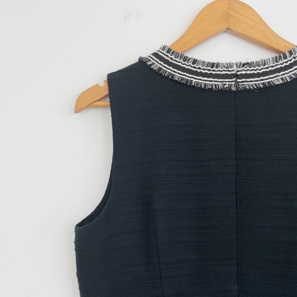 Talbots Black Embroidered Minimalist Basic V-Neck… - image 8